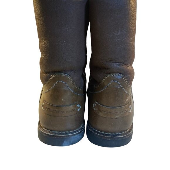 Frye Celia Short Size 9 B  Brown Leather Shearling Lined Boot  Chelsea Pull On - Picture 2 of 16